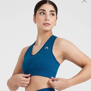 ONER ACTIVE CLASSIC SEAMLESS 2.0 V-NECK BRALETTE Petrol Blue Marl size M